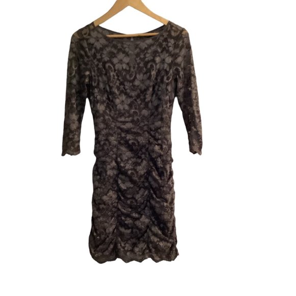 Eliza J Dresses & Skirts - ELIZA J Royal Collection Gray Lace Bodycon 3/4 Sleeve Dress-Size 6